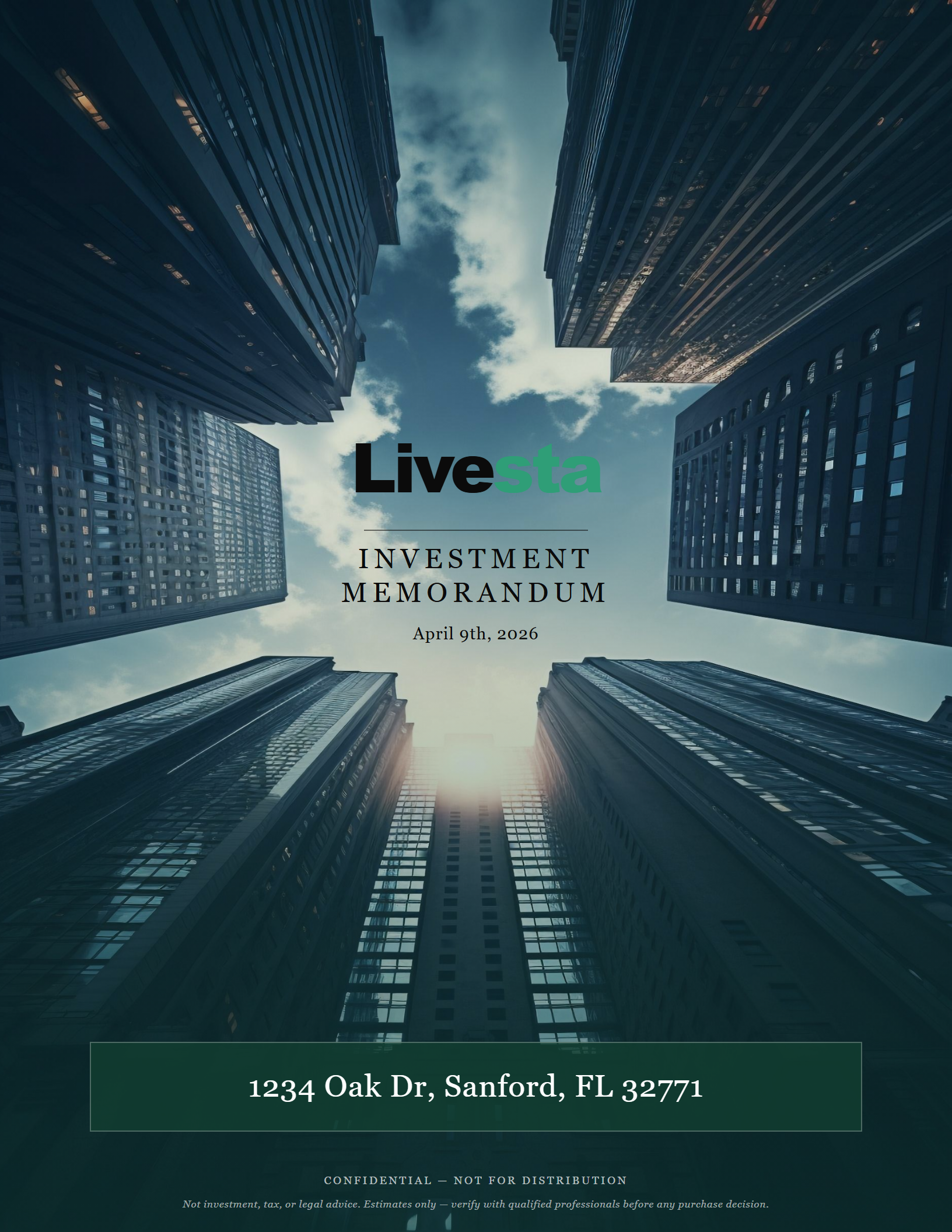 Sample report — cover page